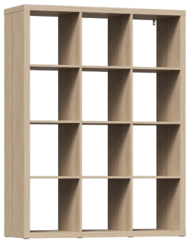 КАЛЛАКС / ФОРА Стеллаж ИКЕА / IKEA 12, широкий стеллаж с открытыми ячейками, тамбурат, дуб беленый