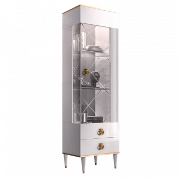 Витрина 1-ств. (правая) Римини СОЛО (белый золото) РМВ1-1С (s) - Выставка Балашиха