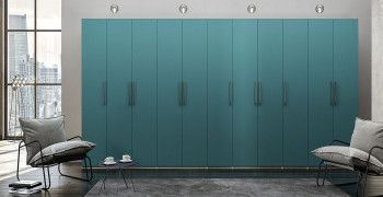 Гардероб Отис П9 с фасадом МДФ (краска глянец RAL) 5021