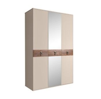 Шкаф 3-х дверный с зеркалом Bogemia Wood Fa (Ваниль/Хром) БМШ1/3(Wo)