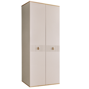 Шкаф 2-х дверный Римини СОЛО (Слоновая кость/Золото) РМШ2/2(s)