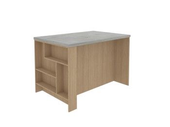 Остров 1200 с полкой и столешницей, Женева, Серый Каспий 3087