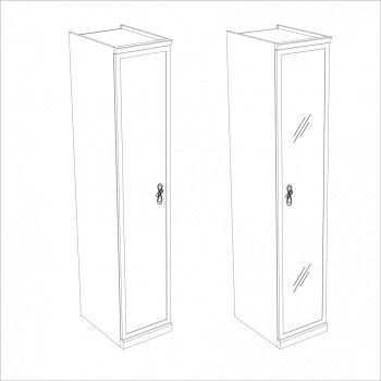 Мишель секция 1-ств с зеркалом белый матовый