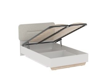 Кровать 1200 со светлой мягкой вставкой NEW и подъемным механизмом, Аврора Дуб Мария/Кашемир