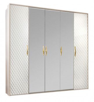 Шкаф Лара 5-дверный белый глянец