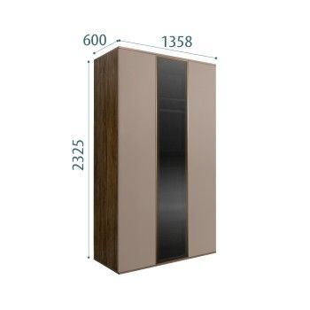 Шкаф 3-х дверный Bogemia Woodline Air (Мокка/Золото) БМШ2/3(1)