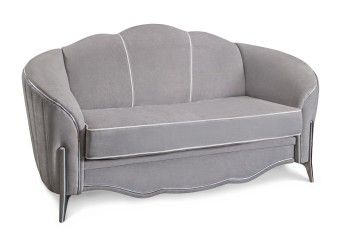 Диван Гравита 2х местный серый серебро без раскладного механизма