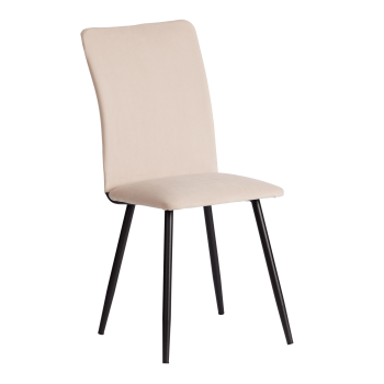 Стул обеденный La Rousse (2 шт. в упаковке), NEW, велюр, бежевый/черный, 7, 45х55х93 см