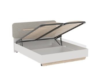 Кровать 1600 с темной мягкой вставкой и подъемным механизмом, Аврора (1756*2063*1049) Дуб Мария/Кашемир