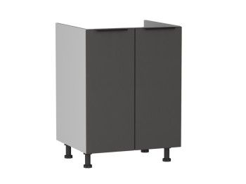 Стол под мойку 2-х дверный СМ-60, Ватель (600*520*820) Экокожа Серый, 23310