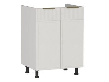 Стол под мойку СМ-60 2-х дверный, Берта (600*525*820) Экокожа Белый, 25315