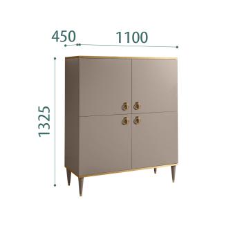Пенал 4 двери Римини (Мокка/Золото) РМП-3