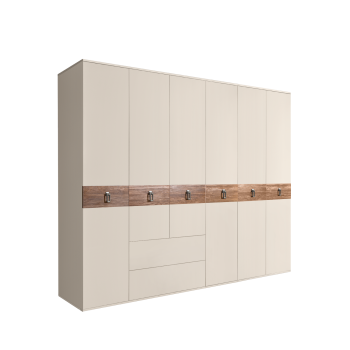 Шкаф 6-ти дверный с ящиками, Bogemia Wood Fa (Слоновая кость/Хром) БМШ2/61(Wo)