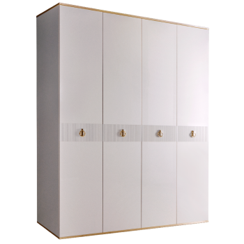 Шкаф 4-х дверный Римини СОЛО (Белый/Золото) РМШ2/4(s)