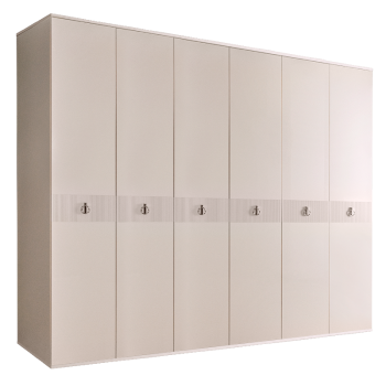 Шкаф 6-ти дверный Римини СОЛО (Бежевый/Серебро) РМШ2/6(s)