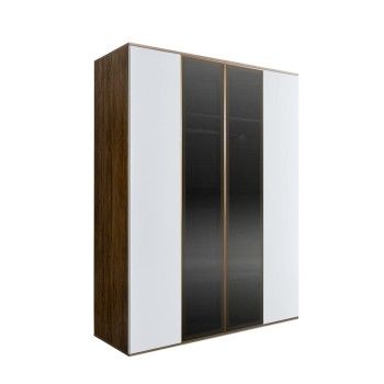 Шкаф 4-х дв. Bogemia Woodline Air (Белый/Золото) БМШ2/42(2)