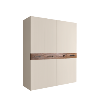 Шкаф 4-х дв. Bogemia Wood Wo (Слоновая кость/Хром) БМШ2/4(Wo)