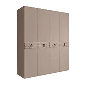 Шкаф 4-х дв. Bogemia Farfalle (Мокка/Черный) БМШ2/4(Fa)