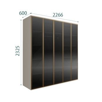 Шкаф 5-ти дв. Bogemia Air (Шелк/Золото) БМШ2/5(5)