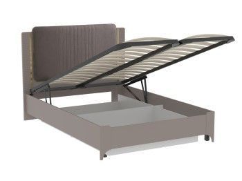 Кровать 1400 NEW (велюр) с подъемным механизмом, Сиде (1492*2082*1200) Мокко