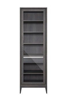 Витрина однодверная Сидней, дуб графит, левая