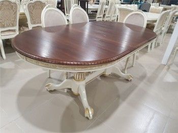 Стол Азия стол (комбинированый/подстолье 1013+патина золото/столешница т. орех)