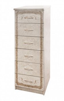 Комод Патрисия 6 ящиков крем корень глянец - Выставка м. Марьина роща