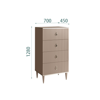 Комод 4 ящика Римини СОЛО (Мокка/Серебро) РМКМ-6(s)