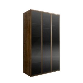 Шкаф 3-х дв. (3 двери стекло) Bogemia Woodline Air (Wood/Золото) БМШ2/3(3)