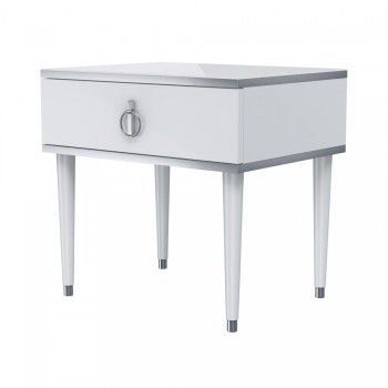 Тумба прикроватная Римини (Белый/Серебро) РМТП-1