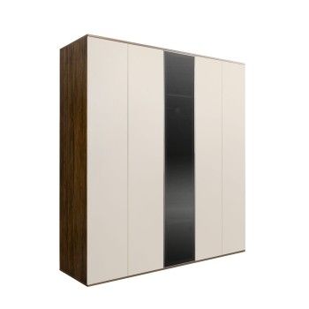 Шкаф 5-ти дв. Bogemia Woodline Air (Слоновая кость/Серебро) БМШ2/5(1)