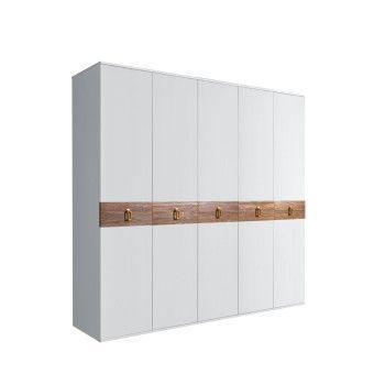 Шкаф 5-ти дв. Bogemia Wood Fa (Белый/Золото) БМШ2/5(Wo)
