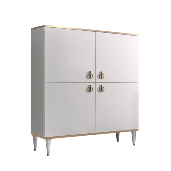 Пенал 4 двери Римини (Белый/Золото) РМП-3