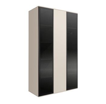 Шкаф 3-х дверный Bogemia Air (Слоновая кость/Черный) БМШ2/3(2)