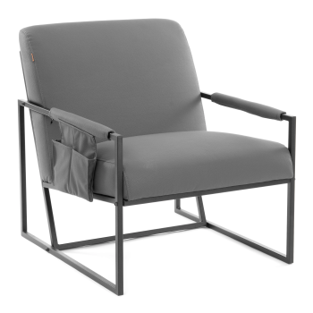 Кресло Charli LUX/Чарли Люкс, экокожа, Sharp Графит, 70х80х82 см