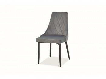 Стул кухонный SIGNAL TRIX B VELVET серый/черный мат