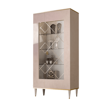 Витрина 2-ств. Римини (Латте/Золото) (Правая) РМВ2-2С