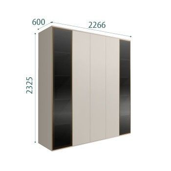 Шкаф 5-ти дв. Bogemia Air (Шелк/Золото) БМШ2/5(2)