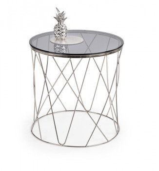 Стол журнальный Halmar SELENA (дымчатый/хром)