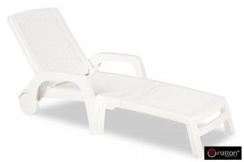 Шезлонг B:rattan MIAMI складной, белый