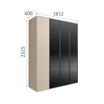Шкаф 4-х дв. Bogemia Air (Ваниль/Черный) БМШ2/4(3)