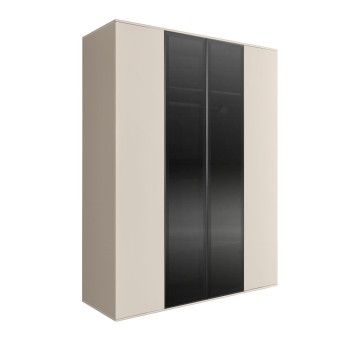 Шкаф 4-х дв. Bogemia Air (Слоновая кость/Черный) БМШ2/4(2)