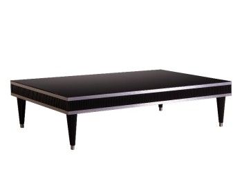 Журнальный столик узкий Римини СОЛО (Черный/Серебро) РМСТ-3(s)