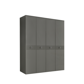 Шкаф 4-х дверный Римини СОЛО (Серый/Серебро) РМШ2/4(s)