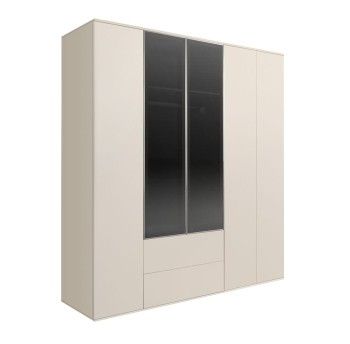 Шкаф 5-ти дв. с ящиками Bogemia Air (Слоновая кость/Серебро) БМШ2/52(2)