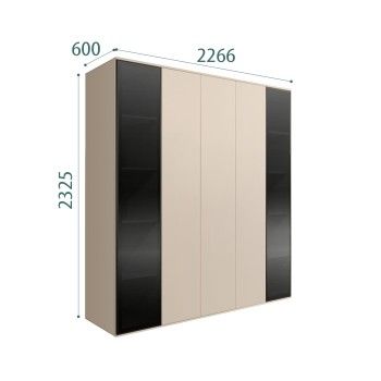 Шкаф 5-ти дв. Bogemia Air (Ваниль/Черный) БМШ2/5(2)