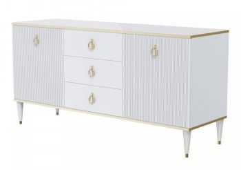 Комод для гостиной 1.6м Римини СОЛО (Белый/Золото) РМКМ-4(s)