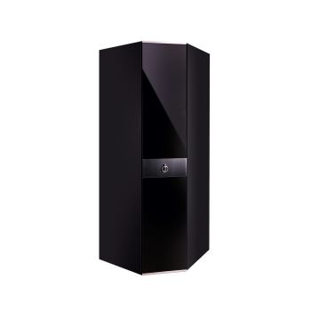 Шкаф угловой Римини СОЛО (Черный/Серебро) РМШУ2/1(s)