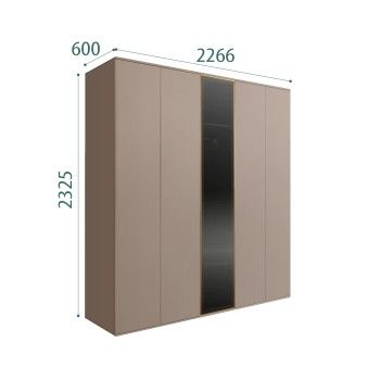 Шкаф 5-ти дв. Bogemia Air (Мокка/Золото) БМШ2/5(1)