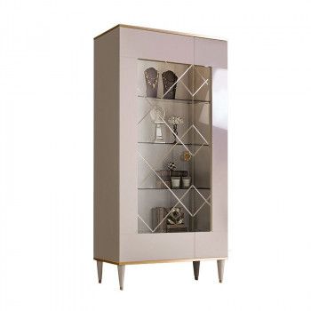 Лобня - Витрина двухстворчатая левая Римини (слоновая кость золото) РМВ2-2С